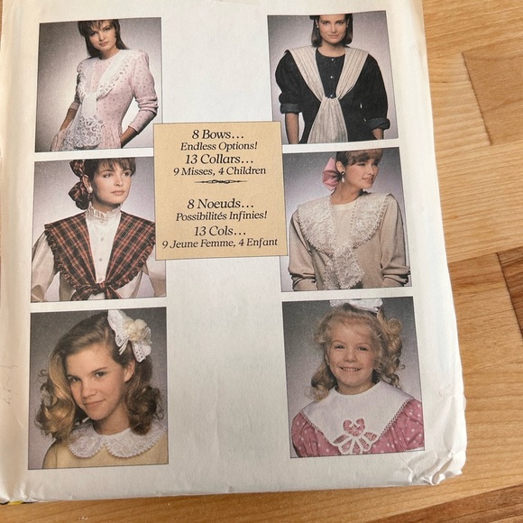 McCall's Pattern 3205- collars and hair bows for women and children . Uncut - Picture 8 of 10